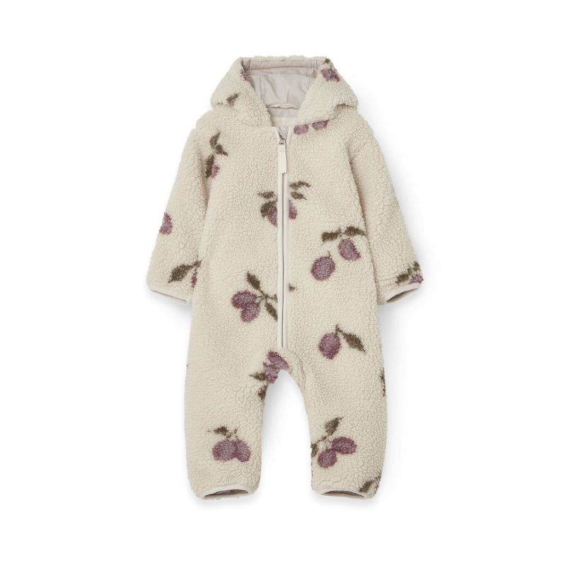 Baby-Overall aus Plüsch "Prune Beige"