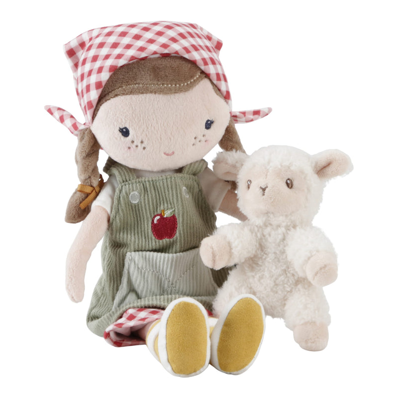 Kuschelpuppe “Farmer Rosa mit Schaf“