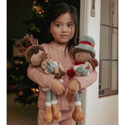 Kuschelpuppe Weihnachten "Jake mit Schneemann" 35cm