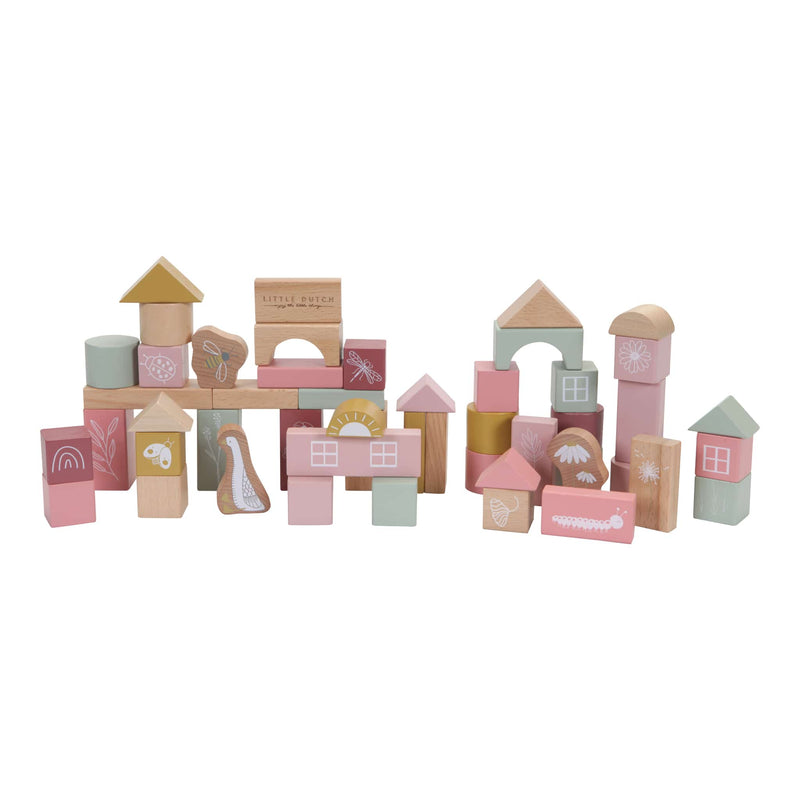 Bausteine aus Holz "Little Goose Pink" 50er Pack