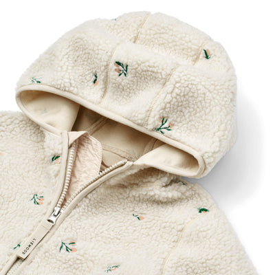 Plüschjacke für Kinder “Mara Pile Peach / Sandy Embroidery"