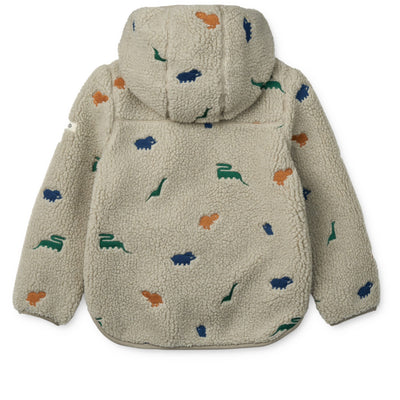 Plüschjacke für Kinder “Mara Pile Dinosaur / Mist embroidery"