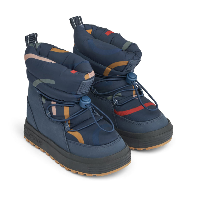 Winterstiefel für Kinder "Zoey Graphic swirls / Classic navy"