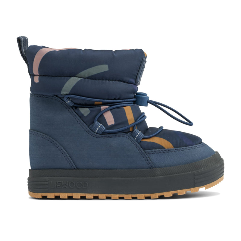 Winterstiefel für Kinder "Zoey Graphic swirls / Classic navy"