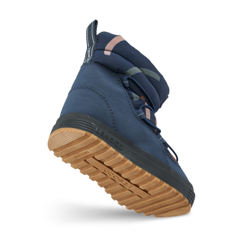 Winterstiefel für Kinder "Zoey Graphic swirls / Classic navy"